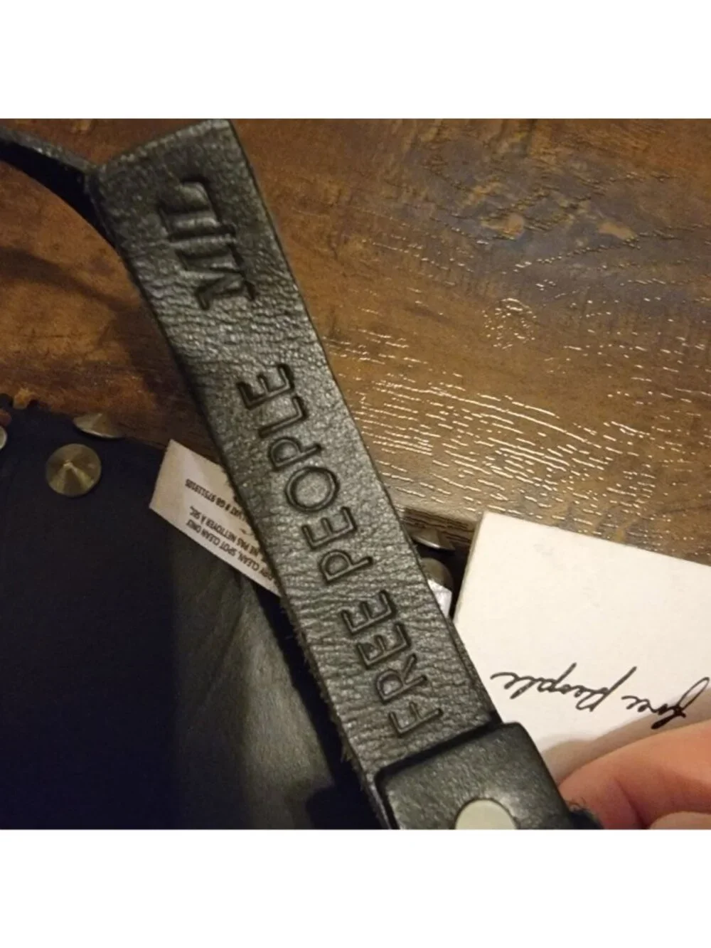 Free People Lucky Stars Leather Pocket Belt Country Western Festival Womens M L
